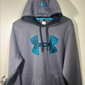 Under Armour Gray Hoodie with Blue Logo